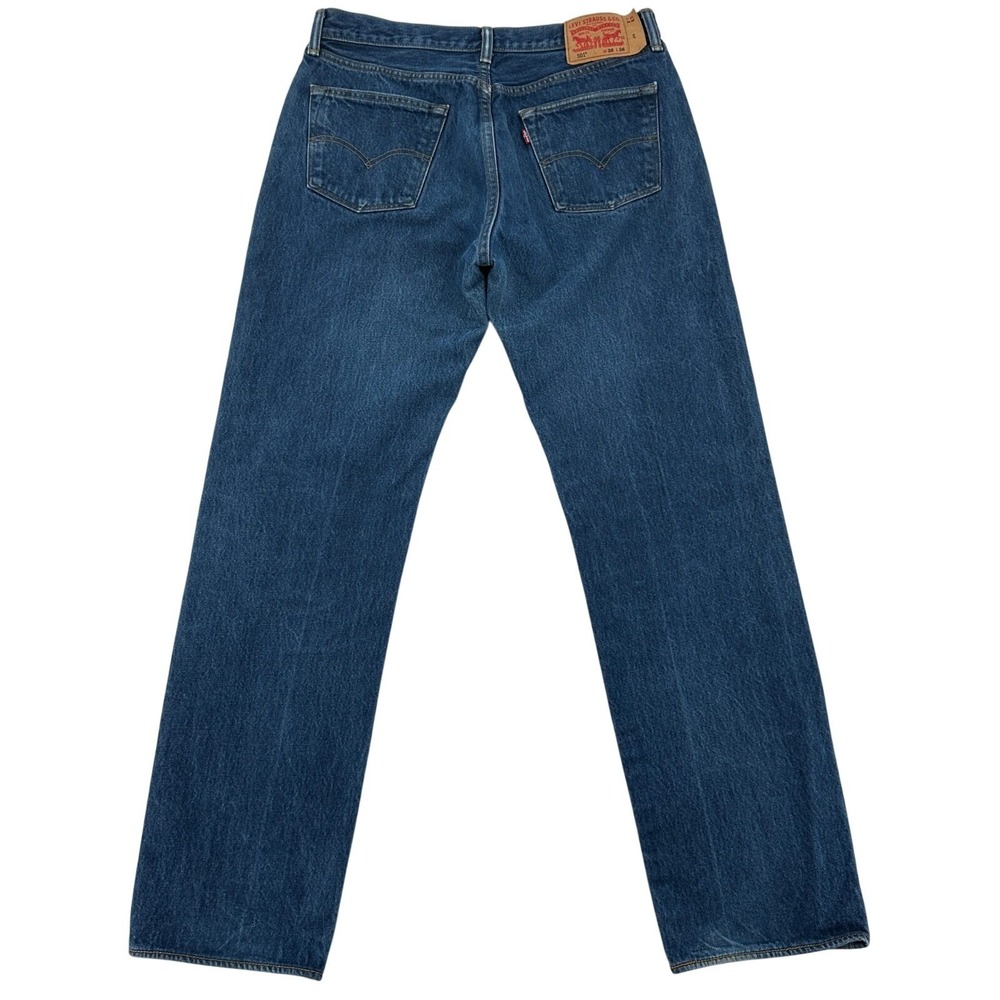 Levi's 501 Button Fly Jeans Mens W36 L36  Blue Denim Straight Leg Western Work